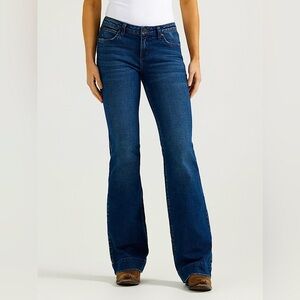 WRANGLER RETRO® MAE MID RISE Wide Leg Jean Blue Trouser